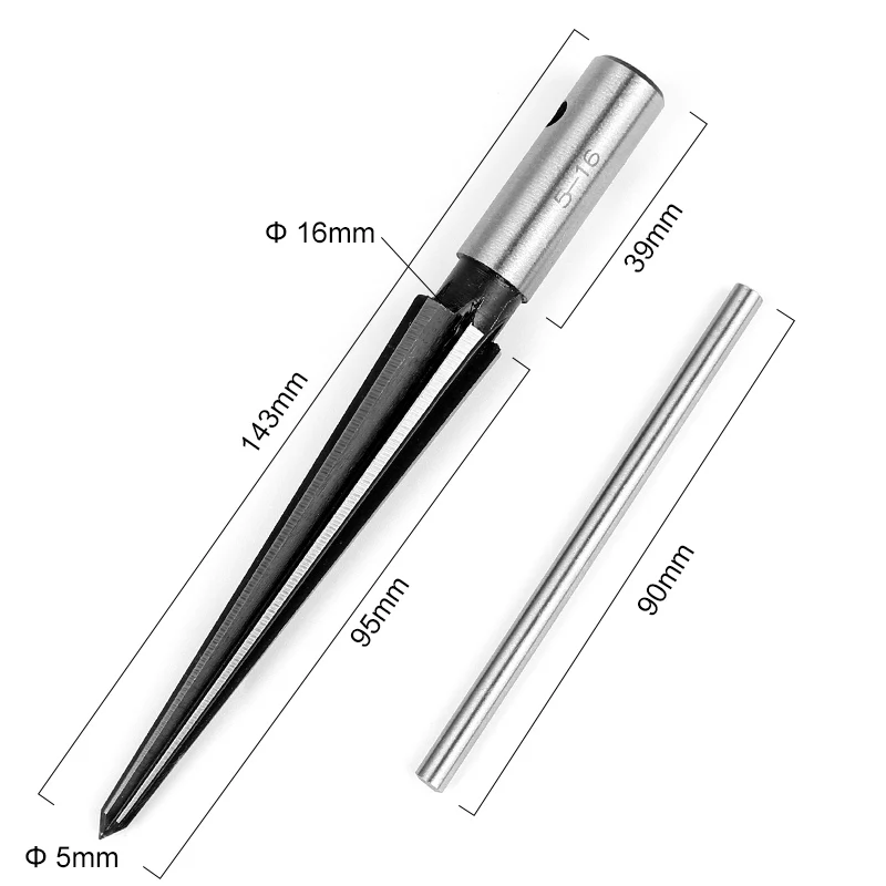 5-16mm Bridge Pin Hole Hand Held Reamer Steel T Handle Tapered 6 Fluted Chamfer Reaming Woodworker Cutting Core Drill Bit Tool 5-16mm Bridge Pin Hole Hand Held Reamer Steel T Handle Tapered 6 Fluted Chamfer Reaming Woodworker Cutting Core Drill Bit Tool