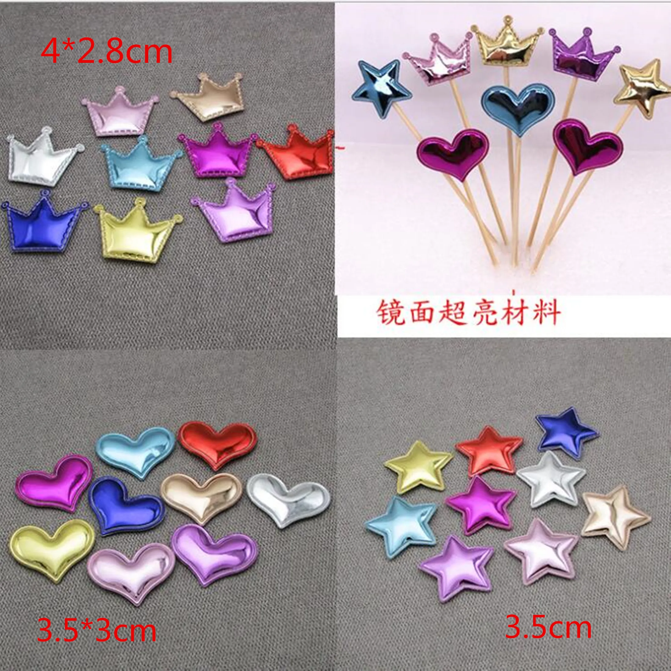 

20pcs/lot kawaii crown heart star elephant whale with colorful glitter accessories decoration