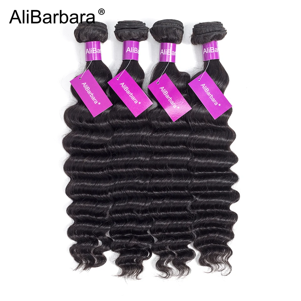 

AliBarbara Hair Loose Deep Wave Bundles Natural Black Color Brazilian Hair Weave Remy Hair Extension 100% Human Hair Bundles