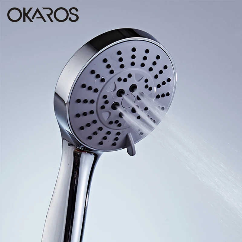 OKAROS хромированное покрытие Водосберегающие герметичный душевая головка abs 3 Функция ручной душ для ванной насос повышения давления воды, насадка для душа