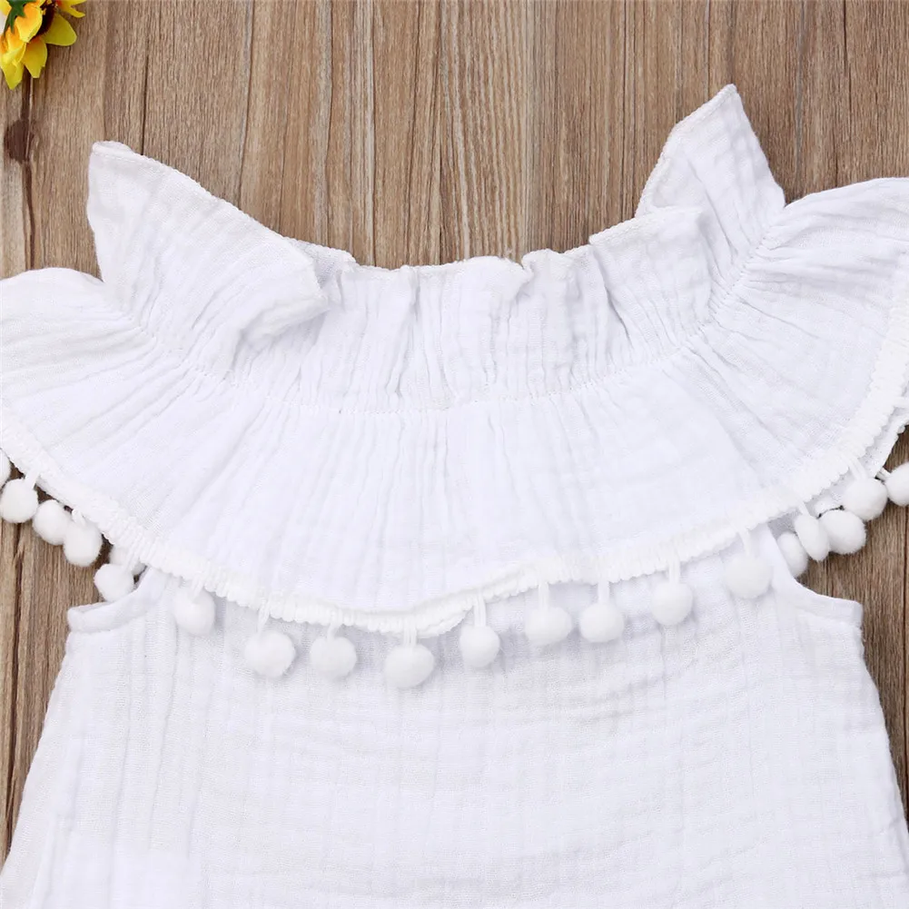 Newborn Infant Baby Girls Clothes Ruffle Tops Shorts Summer Cotton Linen Outfit baby clothing set red	