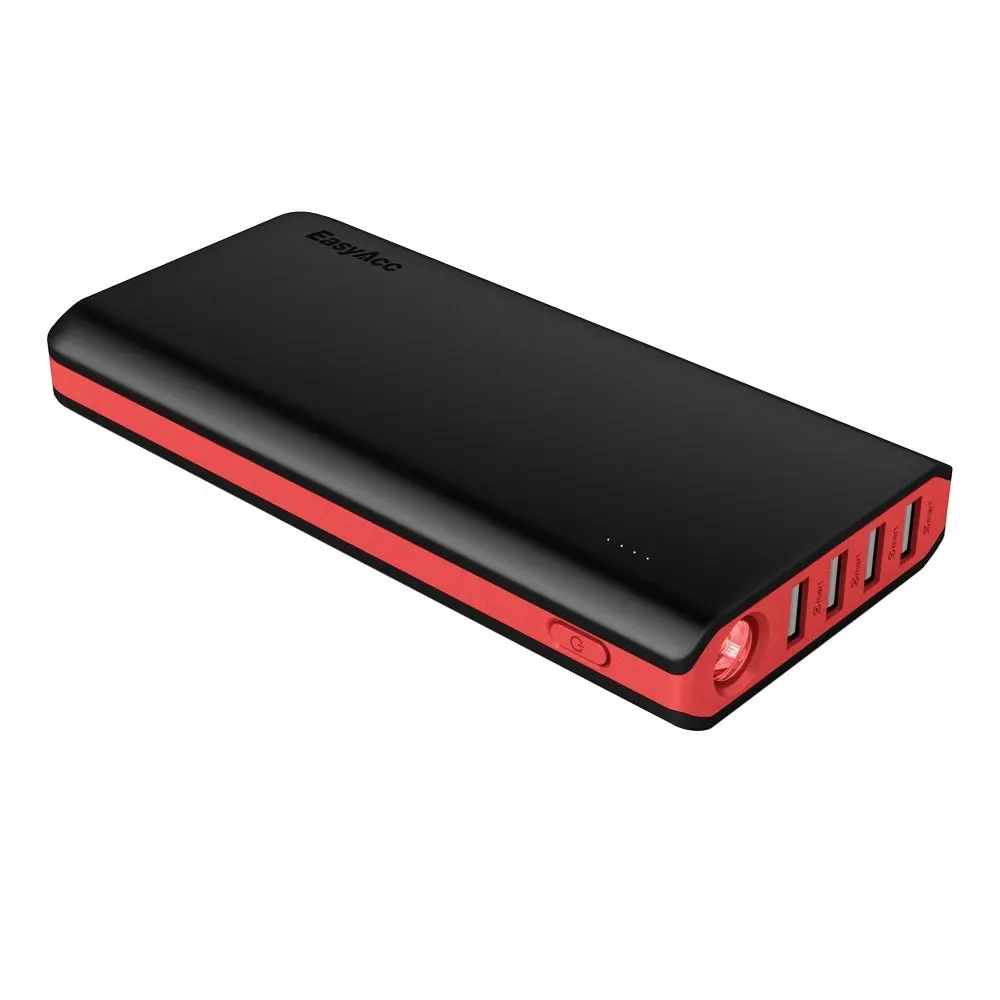 Аккумулятор внешний EasyAcc на 20000 мАч с фонариком и 4 портами USB|20000mah power bank|external