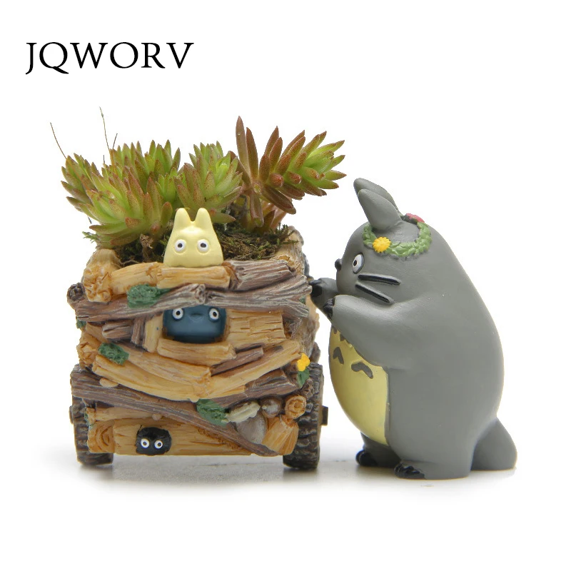 JQWORV Modern Cartoon Succulent Planter Pot Resin Creative Crafts Cute Totoro Flower Pot Home Decorations Vase macetas pots JQWORV Modern Cartoon Succulent Planter Pot Resin Creative Crafts Cute Totoro Flower Pot Home Decorations Vase macetas pots