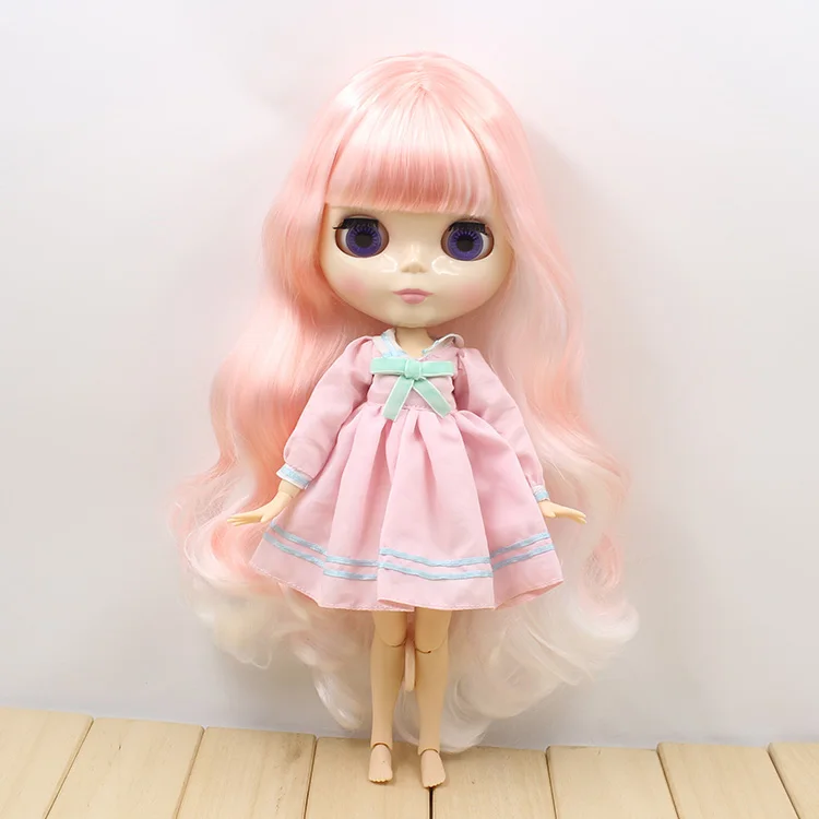 

Blyth doll joint body diy pink and white long hair Blyth doll nudes toys Free shipping