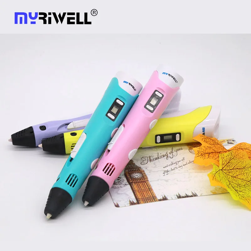 3D printing pen myriwell 3d pen display pen with free pla 1.75mm filament and 200m pla/ABS child birthday gifts New Year gift Christmas present