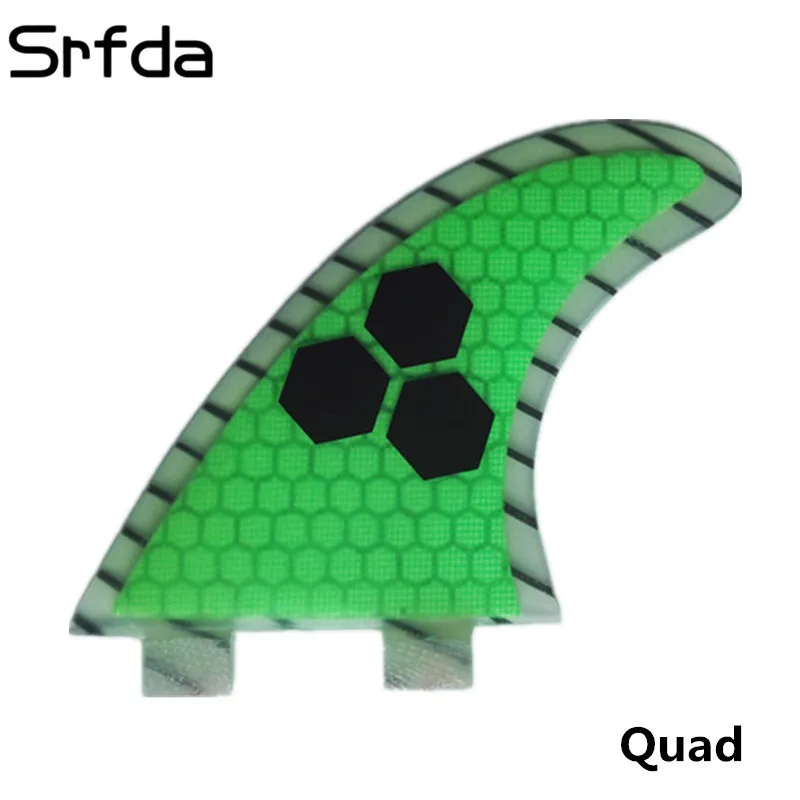 

srfda Free shipping surfboard High quality FCS fins with fiberglass honey comb material for surfing Quad fin M-size 4pcs/set