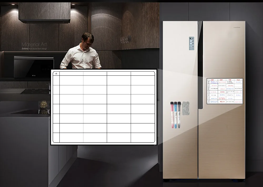 A3 доска планировщик Магнитная письменная доска Chore ежедневный Еженедельный ежемесячный график наклейки для холодильника на магните с 3 ручкой