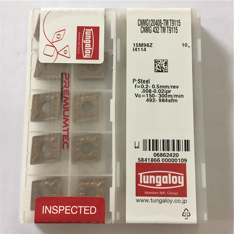 Carboneto de Moagem Original Tungaloy Inserir Frete Grátis Cnmg120408-tm T9115