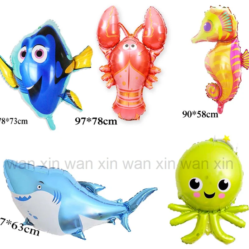 

large size fish helium balloons irregular shark foil balloons children toys for children birthday gift party balloons