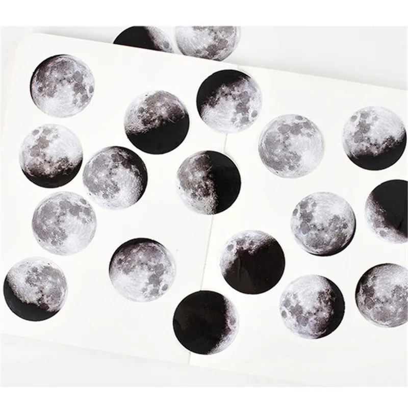 45 قطعة/الحزمة الكرتون الأسود الأبيض القمر ملصقا ألعاب أطفال أنيمي هدية ل DIY كتاب محمول الهاتف المحمول لوح التزلج الاطفال ملصقات