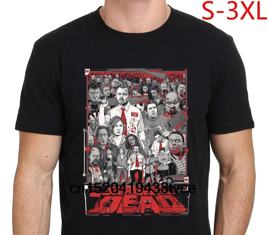Shaun Of The Dead Zombie Movie Horror Мужская модная футболка Размер S 3XL|Футболки| |