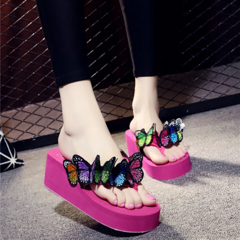 

2019 Summer Ladies Handmade Pansies Cute Fashion Beach Seaside Holiday Non-slip Outside Flip Flops Women Slippers Shoes
