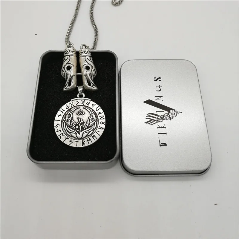 Мужское серебряное ожерелье подвеска с символикой викингов Amulet винтажное