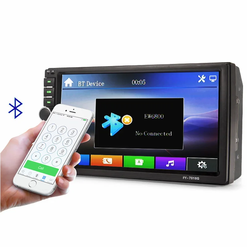 2 Din Car Multimedia Player+GPS Navigation+Camera Map 7'' HD Touch Screen Bluetooth Autoradio MP3 MP5 Video Stereo Radio NO DVD