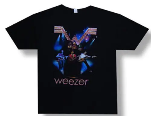 Weezer In Concert Blue Lights 2008 Tour черная футболка с коротким рукавом новинка 2018 года летняя