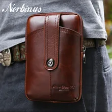 Norbinus Мужская поясная сумка из натуральной кожи на бедрах поясная сумка маленькая поясная сумка для мобильного телефона Карманный портсигар