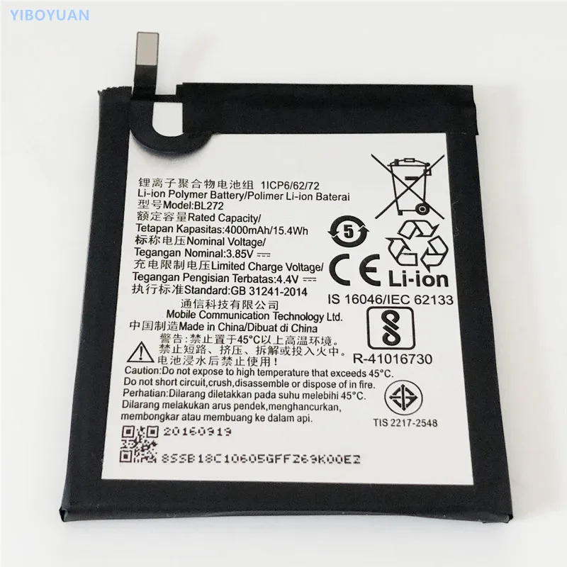 

3.85V 4000mAh BL272 For Lenovo Vibe K6 Power / K33a42 / K33a48 Battery