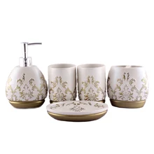 Роскошный модный Аксессуары для ванной комнаты Ванна комплекты смолы аксессуар Зубная щётка держатель мыла дозатор жидкого мыла 5 шт./компл