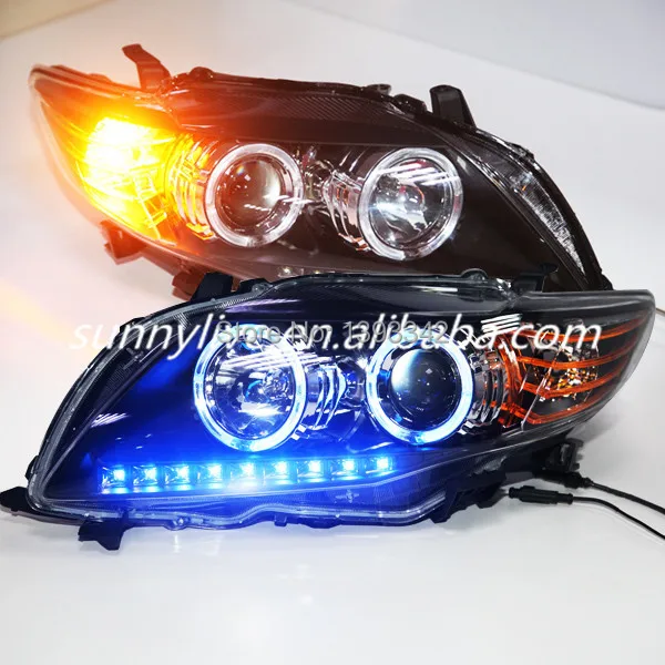

FOR TOYOTA Corolla Altis LED Head Lamp Black Housing Blue Color 2008 to 2010 year PW