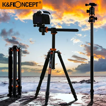 

K&F CONCEPT 72" Professional Camera Tripod Stand Travel Portable Monopod Ball Head 360 Level Scale Stable for DSLR Camera TM2534