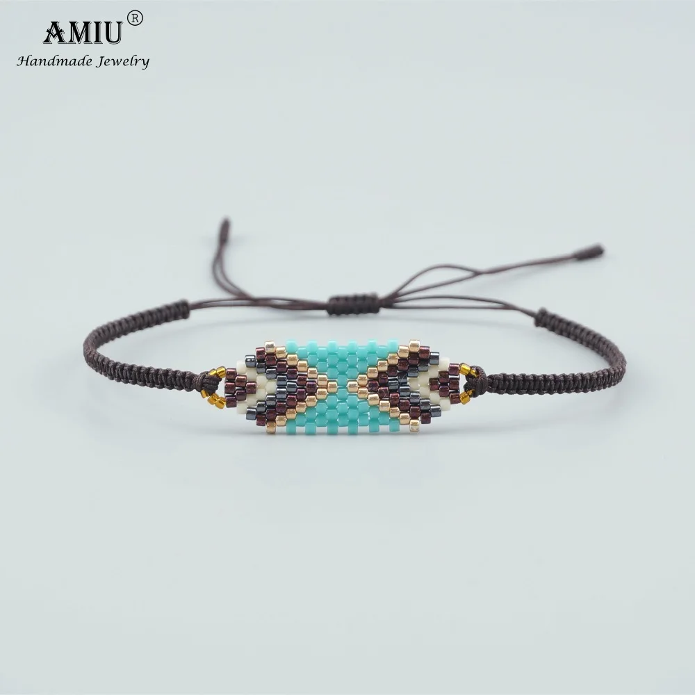 2022 Amiu Handmade Miyuki Bead Bracelets Popular Geometric Lucky