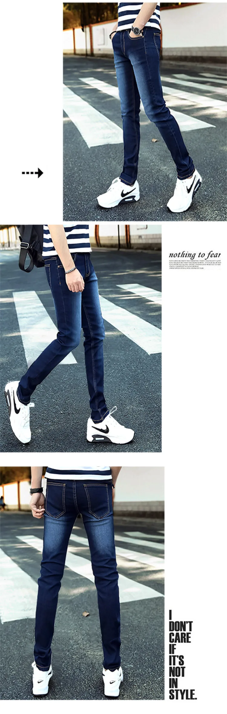 jack and jones jeans 2021 Mens jeans New Fashion Men Casual Jeans Slim Straight High Elasticity Feet Jeans Loose Waist Long Trousers hot baggy jeans mens