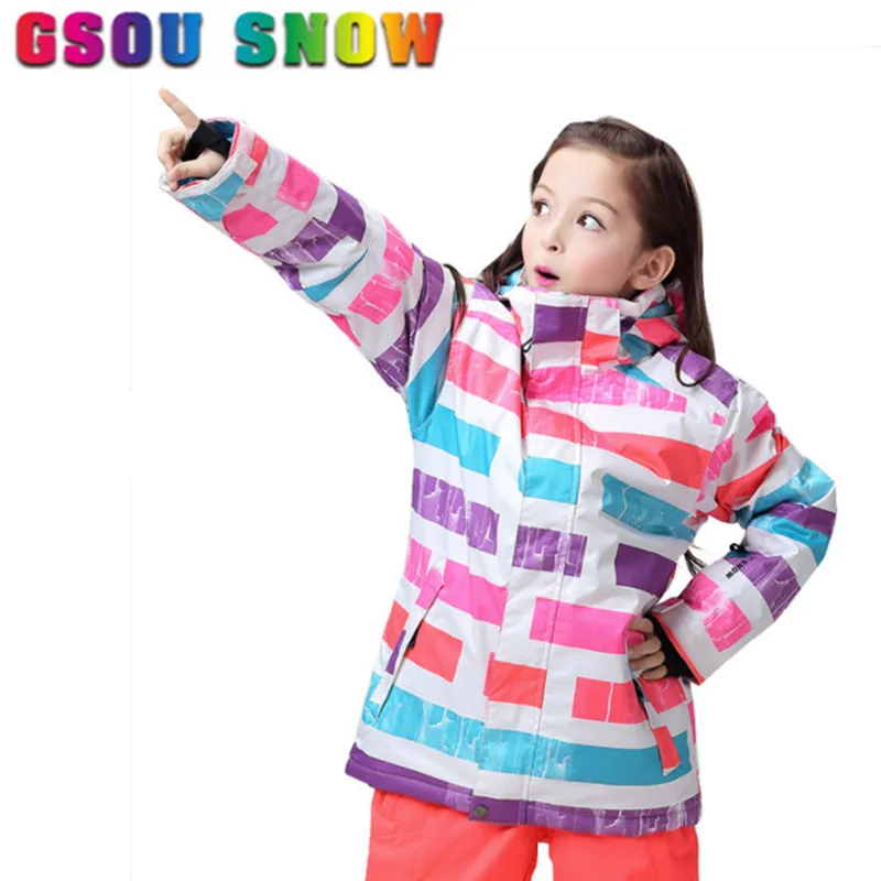 Gsou Snow Brand Girls Ski Jacket Waterproof Kids Skiing Jackets Winter Outdoor Children Sport Suit High Quality Coat | Спорт и