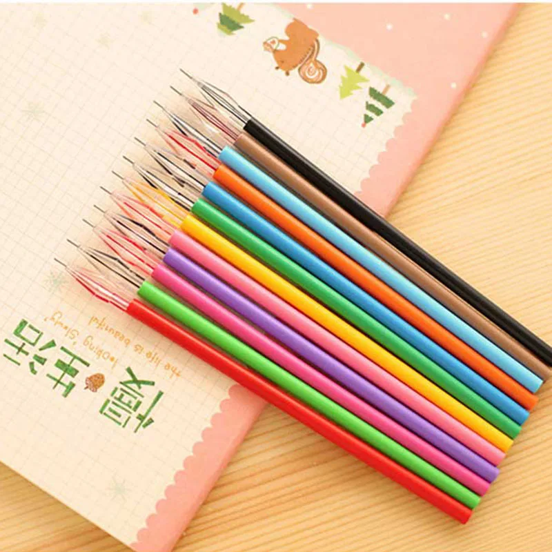

12 color Cute Color Diamond Head Gel pen Refills 0.38mm ink gel pen refill Kawaii stationery office school supplies