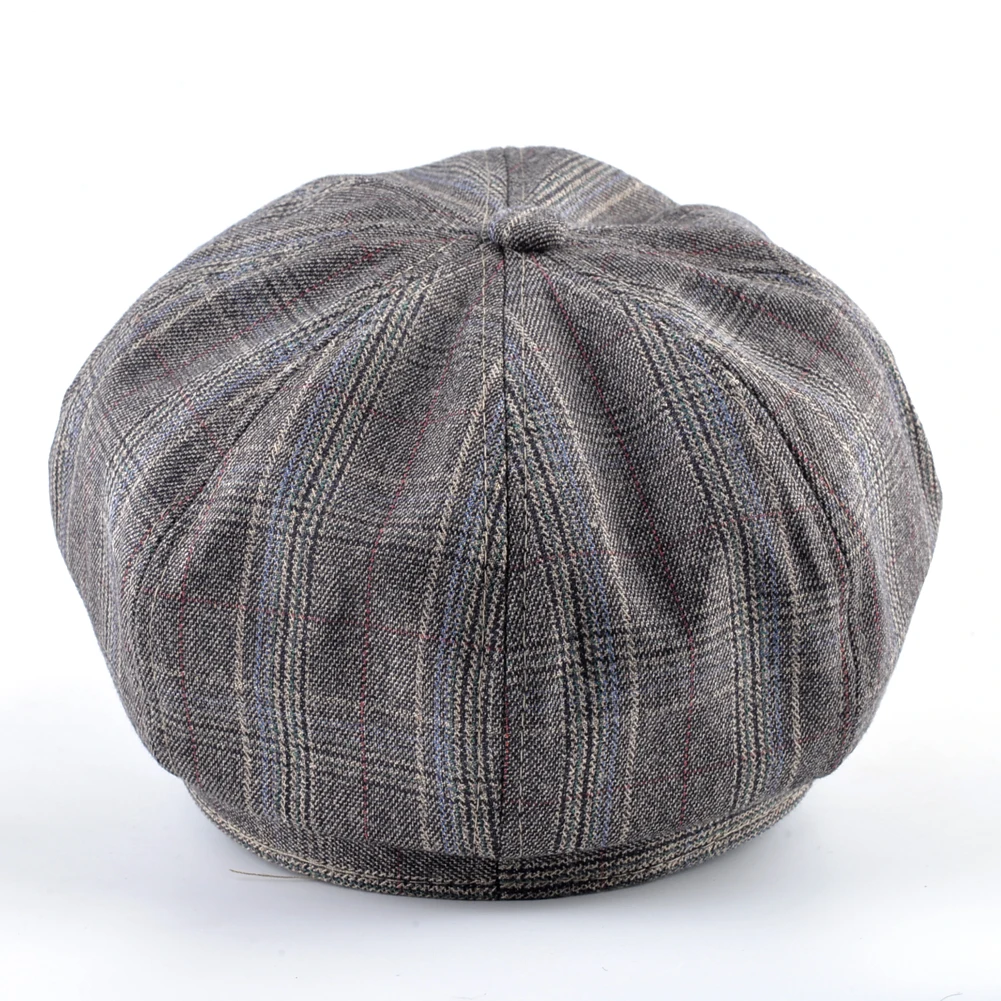 TQMSMY Newsboy Cap For Women Winter Beret Vintage British Plaid Beret Painter Hats Female Octagonal Cap Men Berets Caps TMB14