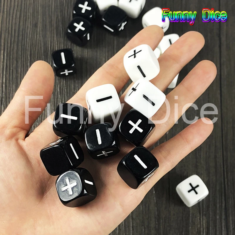 Новое поступление 10 шт./лот 2 цвета 16 мм Fate or Fudge Dice &quot+&quot &quotбелый и черный пустые