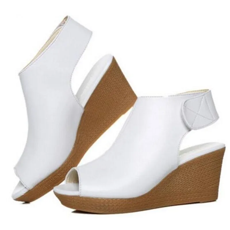Head Layer Cowhide Summer Shoes Women Sandals 2017 New Shoes Fashion Roman Sandals Fish Head Leather Shoes Woman Wedge Sandals Head Layer Cowhide Summer Shoes Women Sandals 2017 New Shoes Fashion Roman Sandals Fish Head Leather Shoes Woman Wedge Sandals