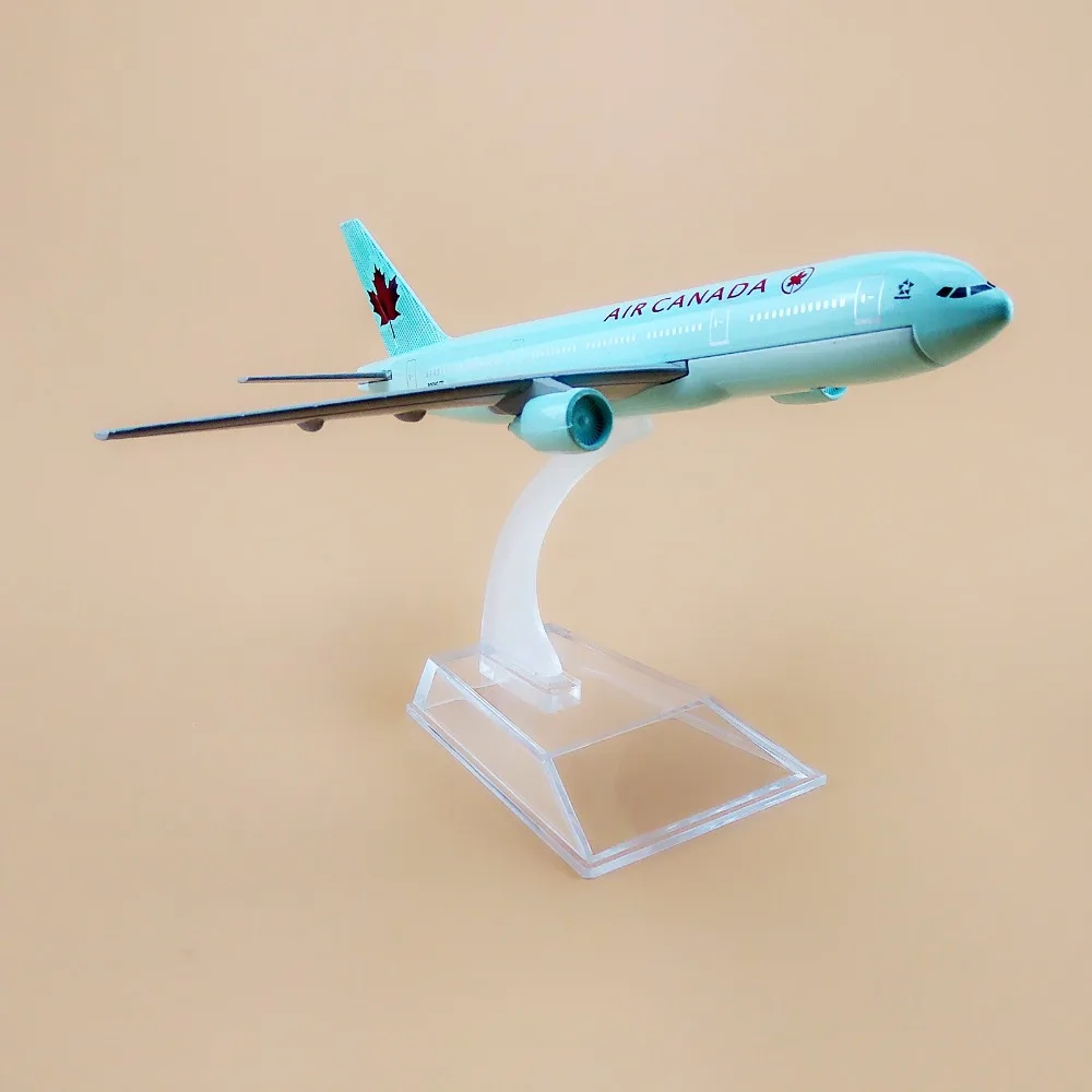 Авиационная модель самолета из металлического сплава в Канаде B777, модель самолета в Канаде Boeing 777 Airways, модель самолета, детские подарки, 16 см
