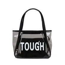 2 шт. с буквенным принтом, ПВХ, водонепроницаемая женская сумка для покупок, спортивная сумка для тренировок, модная сумка J11