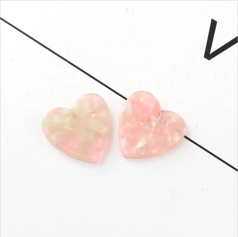 4-Heart 15 шт. черепаховое Сердце Подвески ацетат акриловые подвески жемчужная мозаика сердце кулон серьги DIY Результаты - Окраска металла: 4-Heart