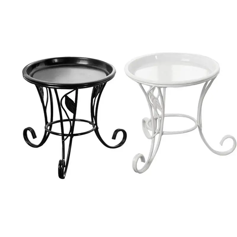 

European Style Simple Mini Flower Stand Flower Pot Succulent Flower Shelf Iron Stand + Iron Plate For Desktop Balcony