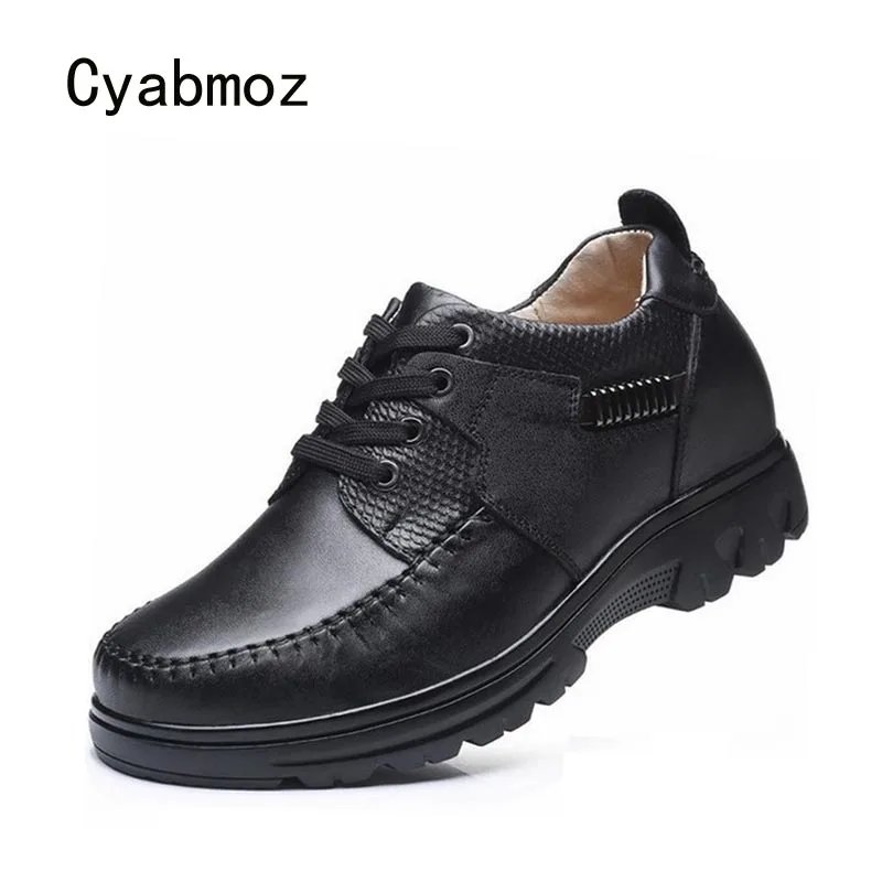 Compra Cyabmoz hombres plataforma con tacones ocultos invisible 8cm cuero  genuino altura creciente zapatos para hombres elevador zapatos informales para  hombre en la tienda en línea Shop1239342 Store a un precio de