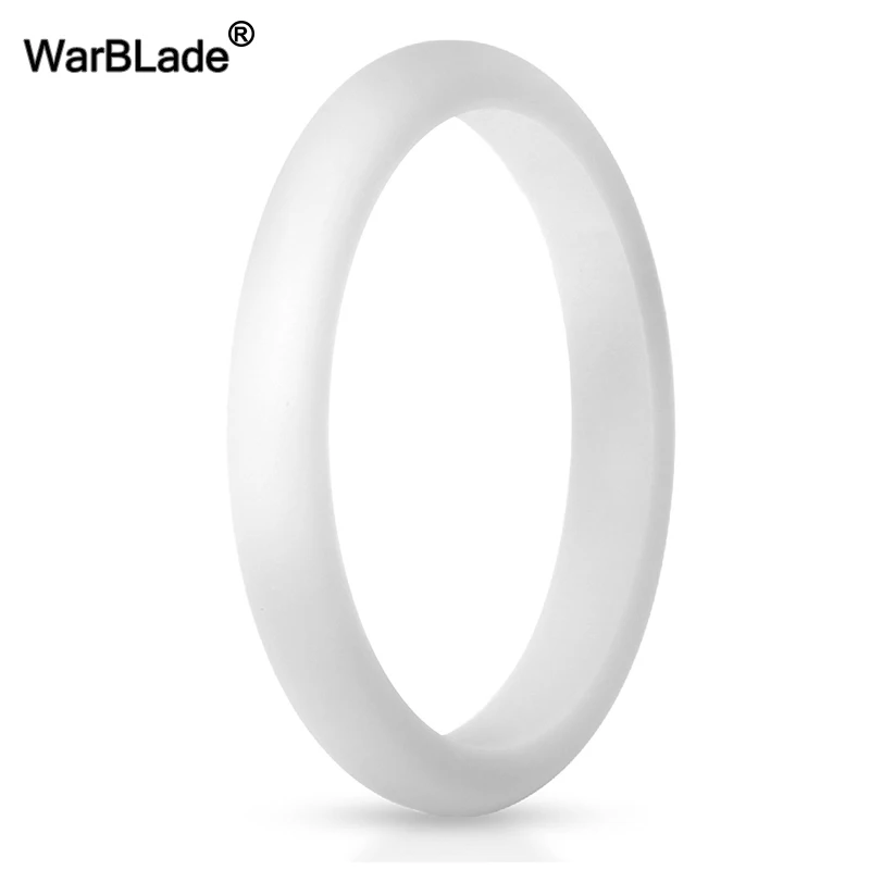 WarBLade 2.7mm Silicone Rings For Women Wedding Rubber Bands Hypoallergenic Flexible Sports Antibacterial Silicone Finger Ring