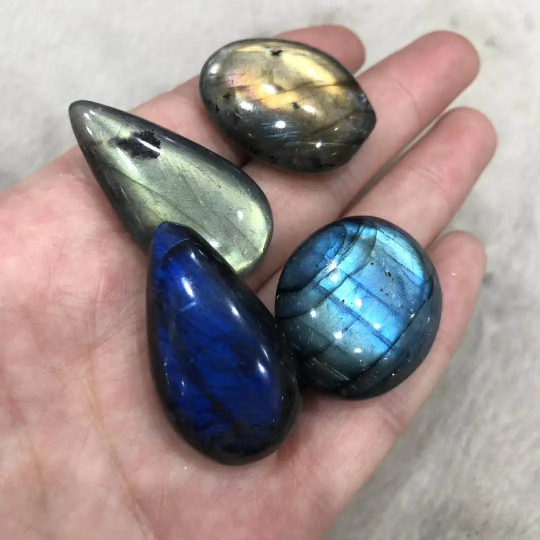 

Free Shipping 5PCS Good Qaulity Natural Two Side Flashy Labradorite Stone Crystal Carving Pendant For Wholesale FMX
