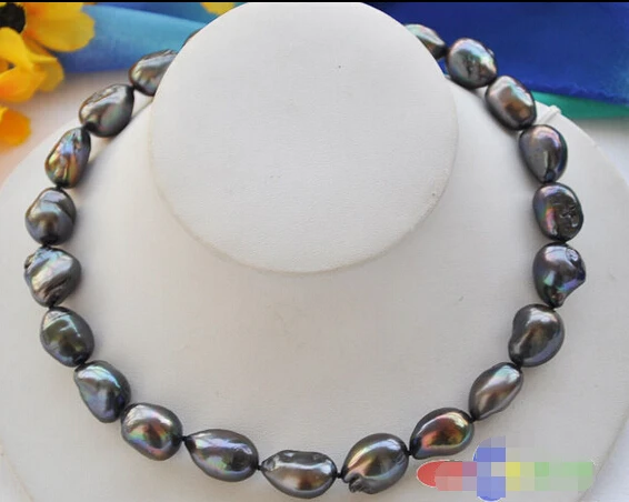 

Wholesale FREE SHIPPING >>> 17" black baroque freshwater cultured pearl necklace