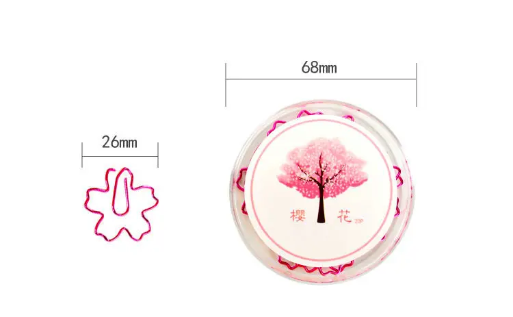 20 клипы/комплект Сакура цветок в форме Бумага клипы декоративные металлические зажимы Бумага Организатор Розовый/розовое золото офис