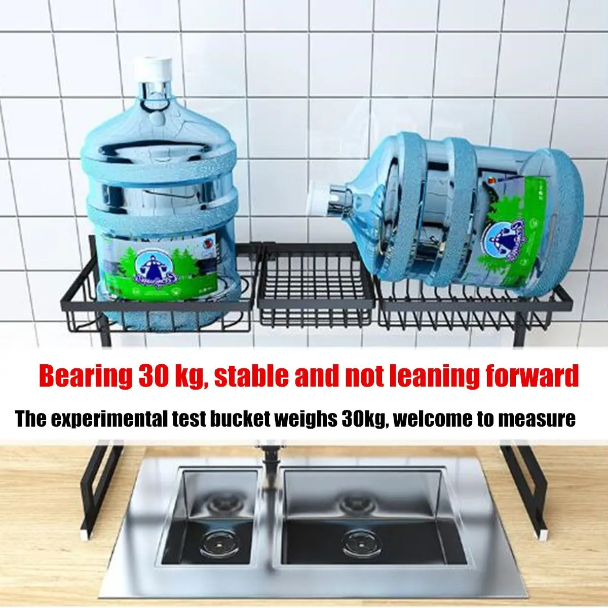  65/85cm Over Sink Stainless Steel Kitchen Shelf Storage Holders Bowl Dish Rack Organizer Utensils S - 33034026594