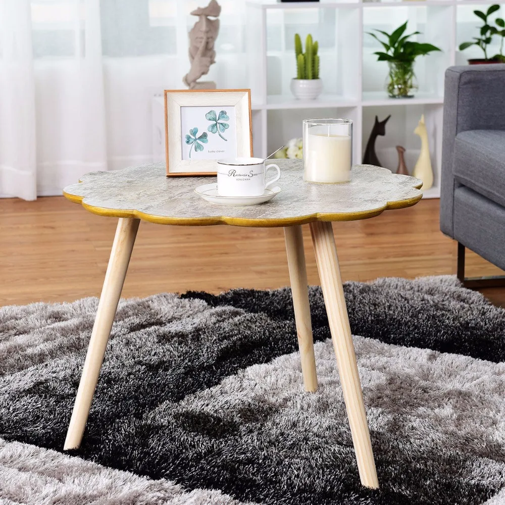 Giantex Flower Shaped Coffee Table Sofa Side End Accent Table Living Room Furniture Home Living Room Furniture HW59262