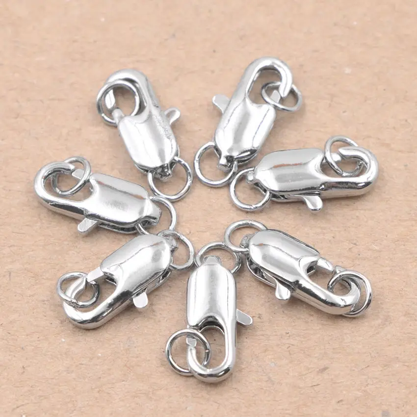 

10Pcs/lot Lobster Clasps Hooks Connectors Jewelry Making Accessories Spring Snaps Button Finding DIY Necklace Bracelet Part A899