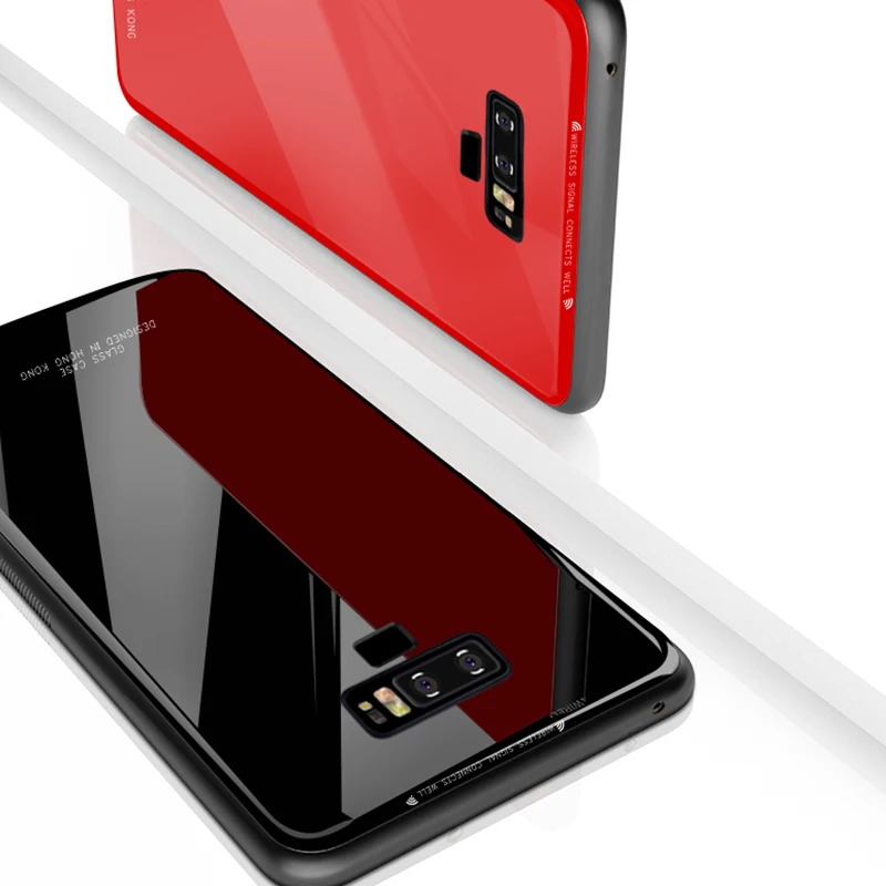 

Tempered Glass Phone Case For Samsung Galaxy S9 S8 A6 A8 Plus A7 A9 2018 Luxury Shockproof Protective Cover For Samsung Note 9 8