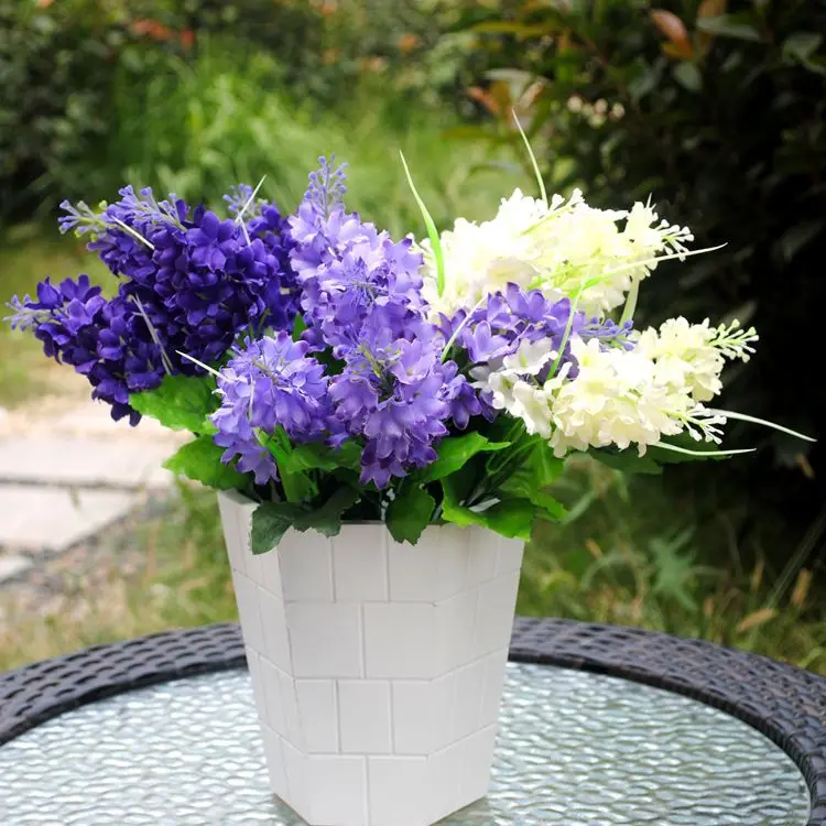 

Artificial 5 heads Hyacinth silk flowers indoor decor plants balcony office desktop artificial bonsai flowers