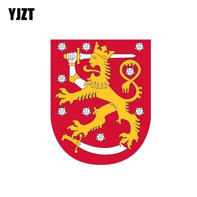 

YJZT 10CM*12.5CM Personality Car Sticker Reflective Finland Arms Shield Decal 6-0611