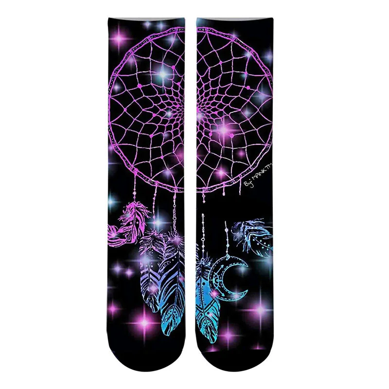 Ловец снов с 3D принтом Мужские удобные забавные длинные носки Медузы Гольфы Марди трава Футбол Велоспорт кавайные носки - Цвет: 2