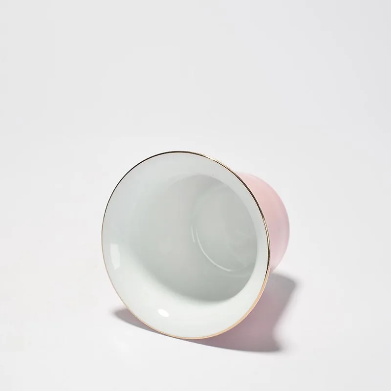 Лаконичный розовый керамический фарфор Gaiwan офисная чайная церемония посуда для