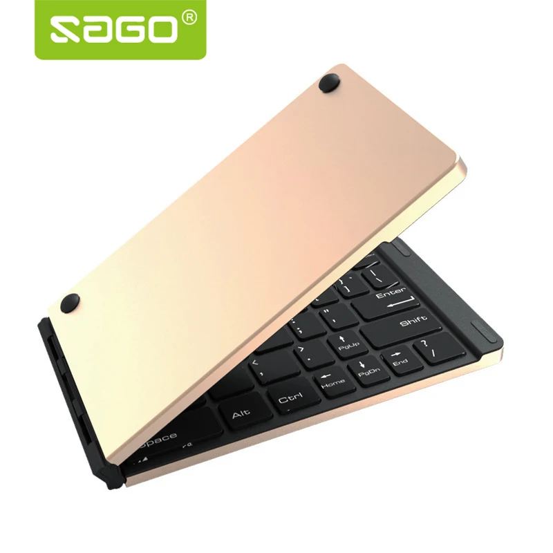 Sago F66 Folding Bluetooth Keyboard Wireless Foldable Keyboard Mini 66