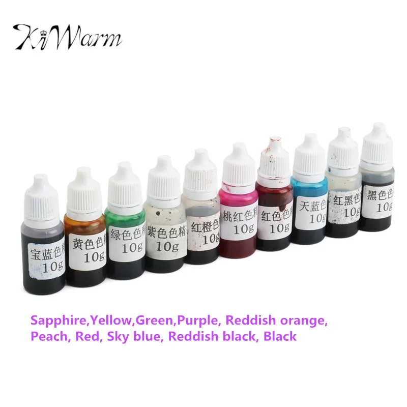 

KiWarm Newest 10 Bottles Epoxy Resin Pigment UV Resin Coloring Dye Colorant Resin Pigment DIY Handmade DIY Craft Supplies